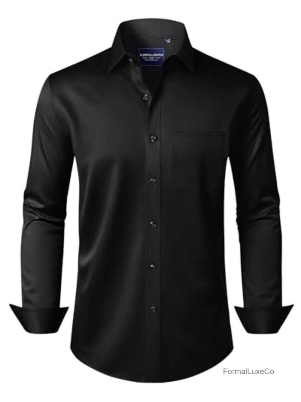Men's Dress Shirt Long Sleeve Wrinkle-Free Stretch Button Down with Pocket